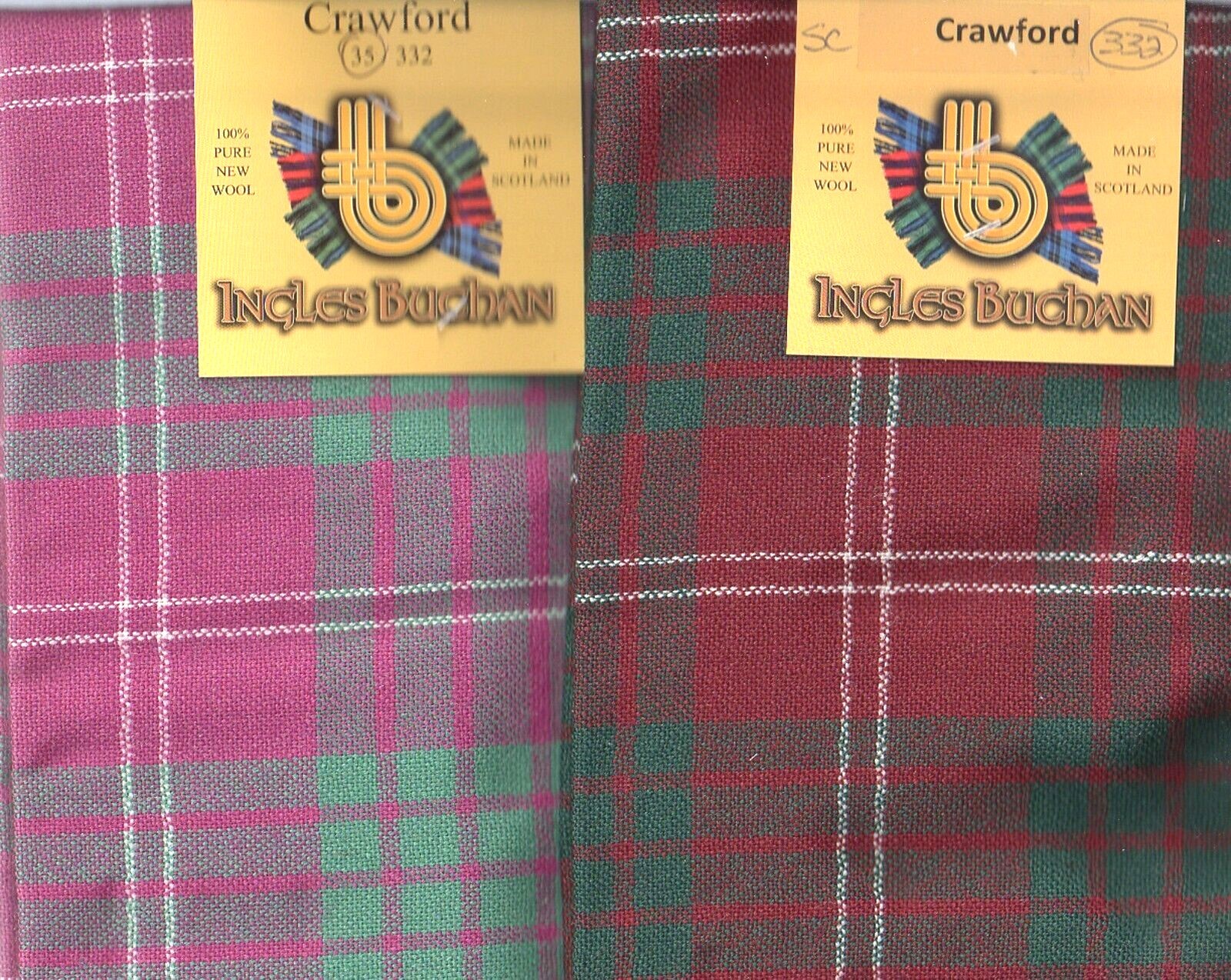 Scarf Crawford Clan Tartan Scottish Wool Plaid