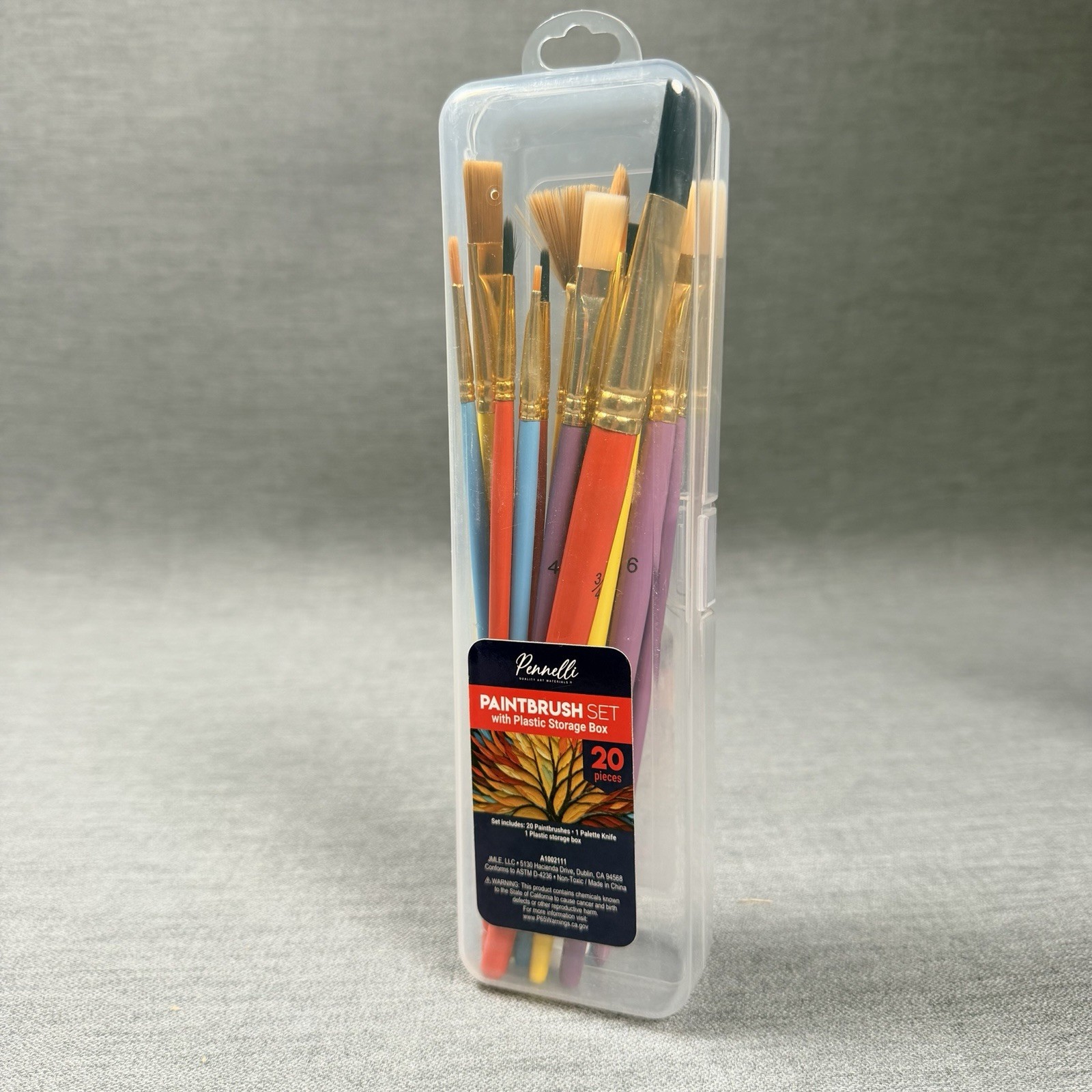 Pennelli Quality Art Materials: Paintbrush Set and Palette Knife 20 Pieces