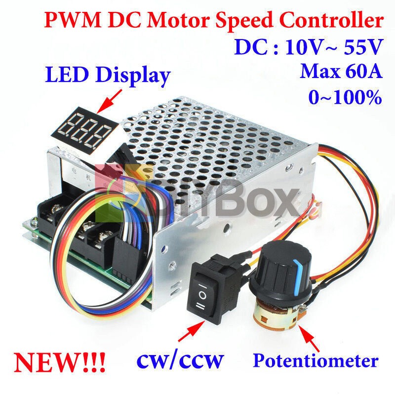 DC 10-50V 40A Motor Speed Control PWM Controller CW CCW Reversible Switch