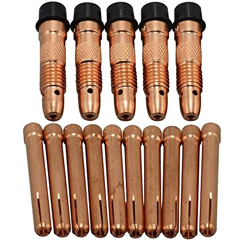 TIG Collet Bodies 10N24 10N32 3/32" & 2.4mm Assorted 10N24 10N32 3/32" 15pcs