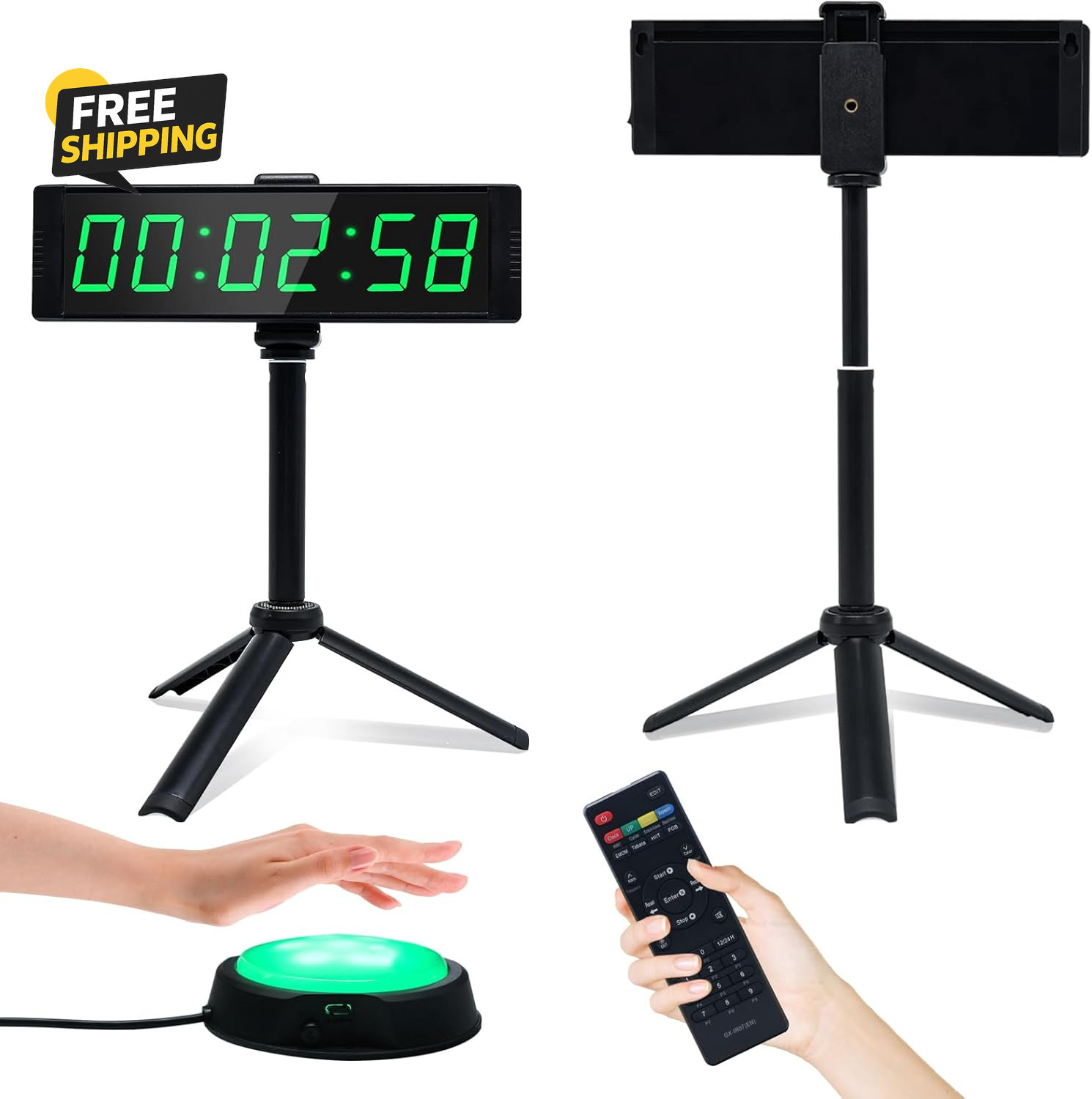 Gym Timer Clock Fitness Stopwatch Countdown Timer Large Digital Wall Clock