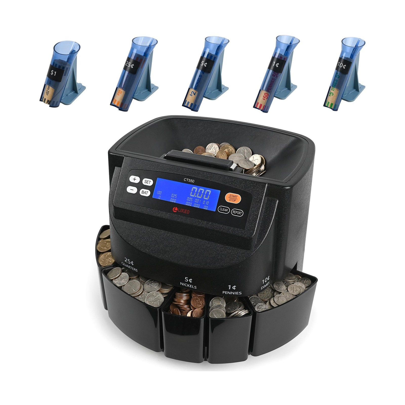 L LIKED CT550 USD Coin Sorter, Counter and Wrapper Machine Accurate sort for ...