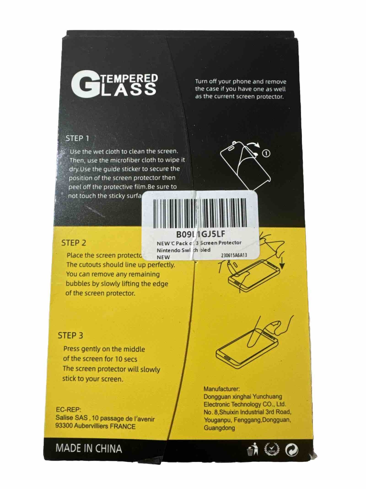 Nintendo Switch OLED Tempered Glass Screen Protector 3 Pack New