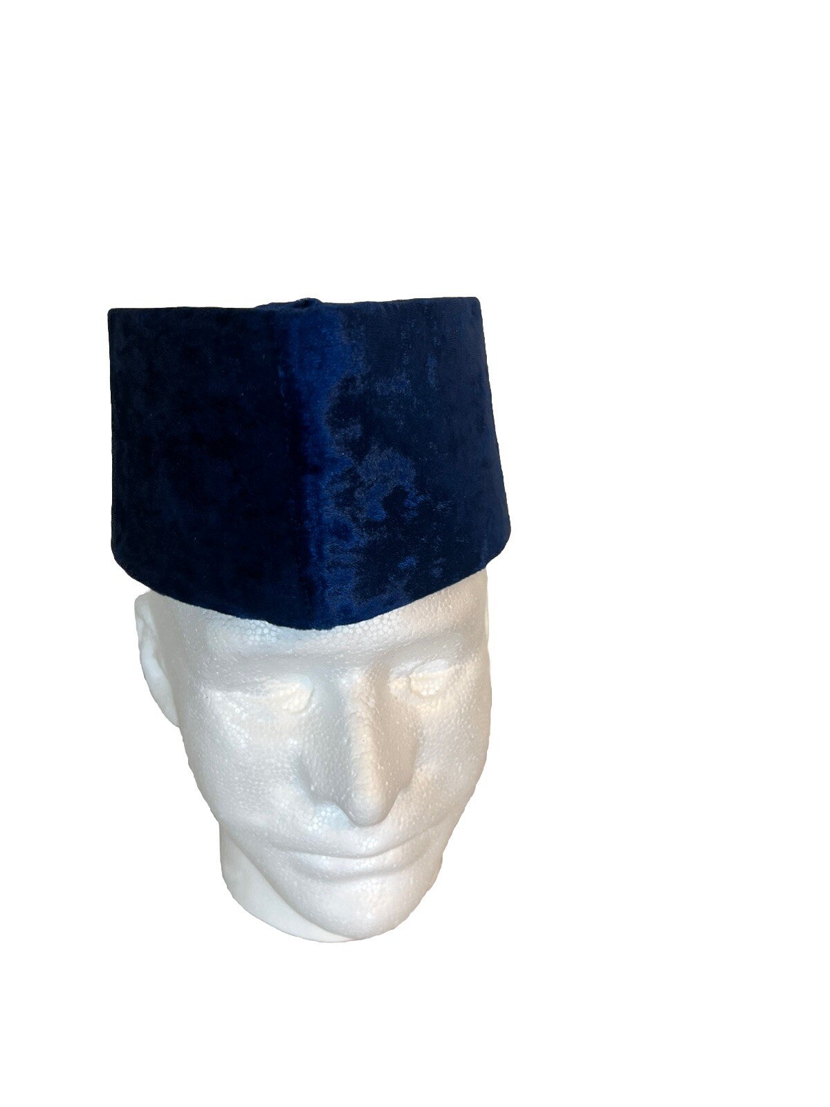 Men's Blue Handmade African Traditional Chieftaincy Hat. One Size. 22 Ins. Circu