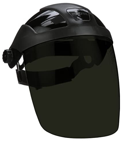 Sellstrom S32050 Single Crown Safety Face Shield Shade 5 IR Tint Uncoated, Black
