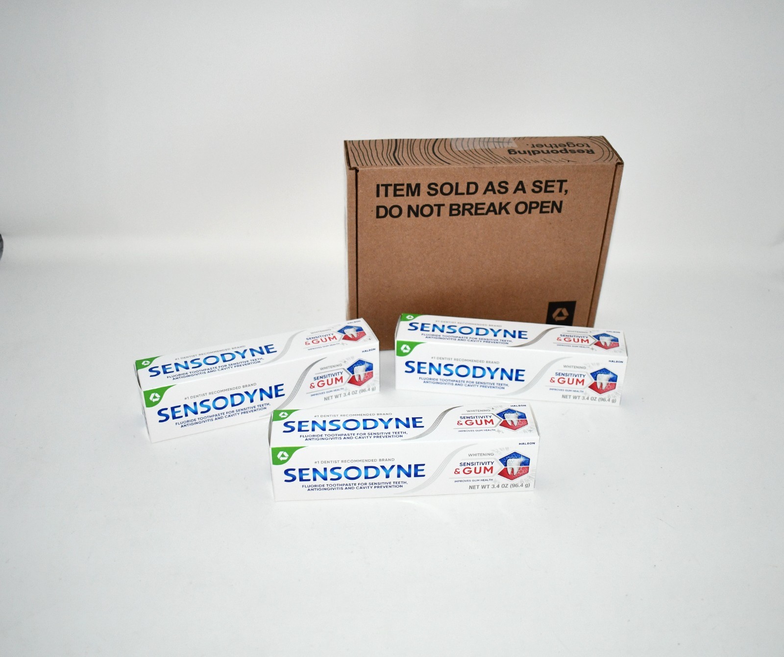 Sensodyne Sensitivity & Gum Whitening Toothpaste Pack of 3 3.4 oz Stannous Fluor