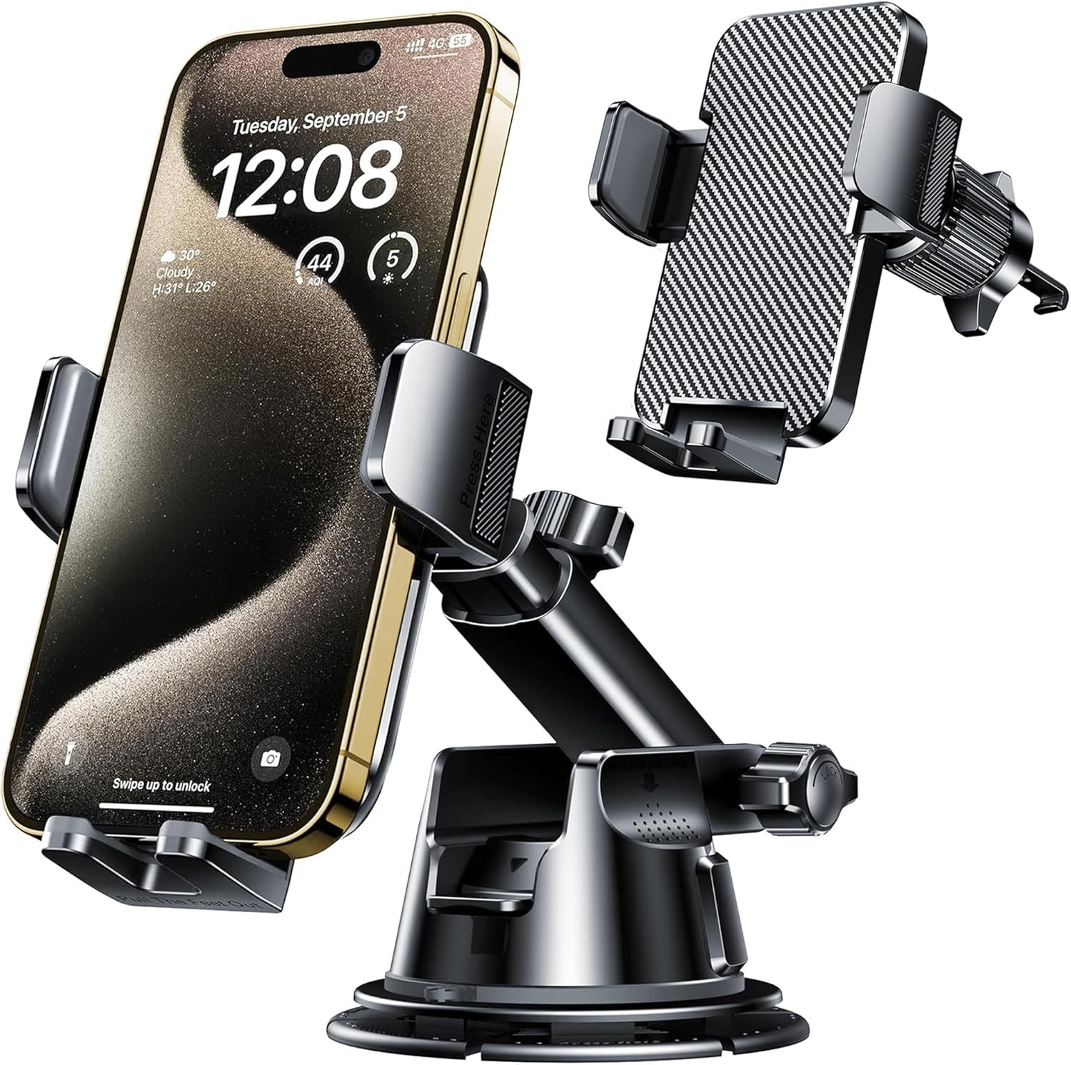Qifutan Dash Mounted Holders Phone Holders for Your Car Phone Mount for Car Wind