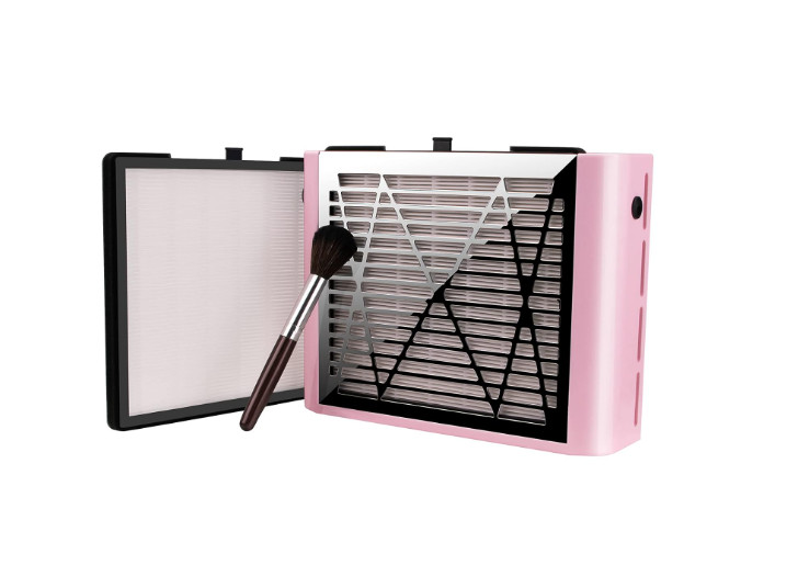 Aspirador de polvo para uñas 60W, con cepillo y 2 filtros reutilizables, color