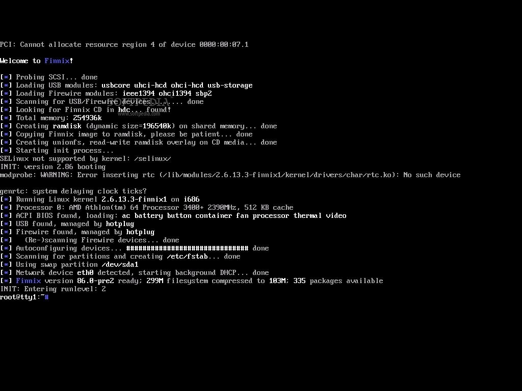 Finnix BOOT CD - Original Utility Live Linux Distribution