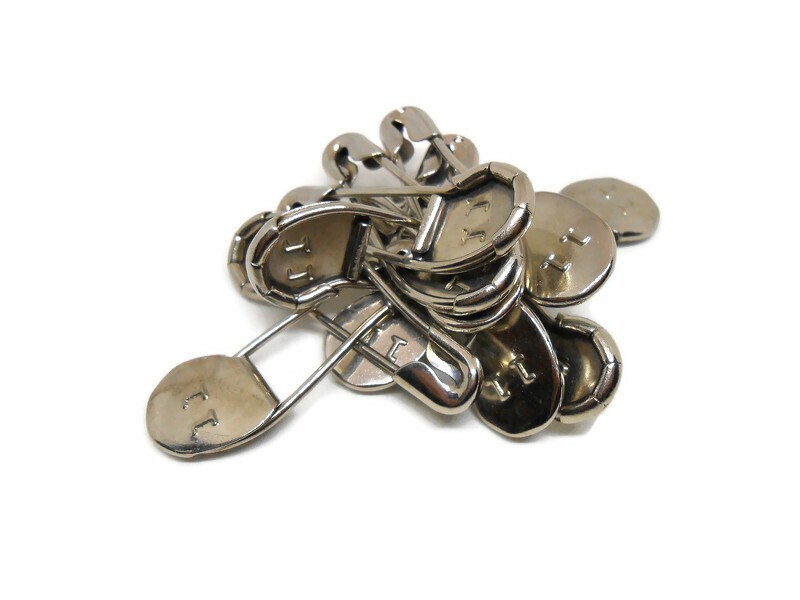 Marking Pins Safety Pins ID Pins Jim Pins Nickel Plated 11 PCS