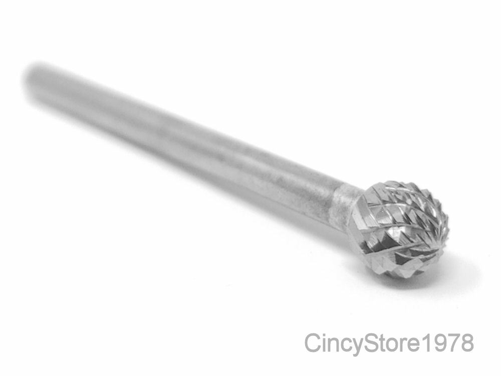 SD51D Ball Shape Tungsten Carbide Burr Bur Cutting Tool Die Grinder Bit 1/8"