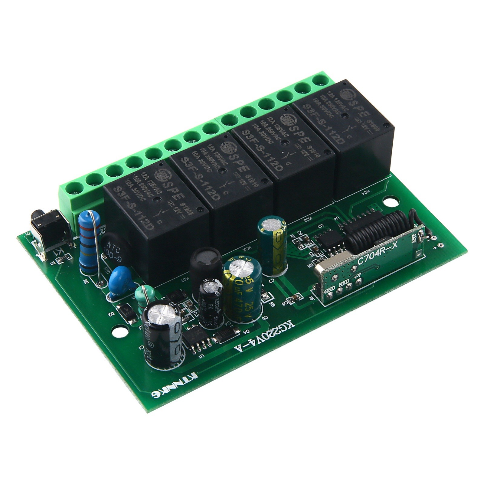 Light Controller Transmitter+Receiver 4 Channel Relay Switch Remote Control
