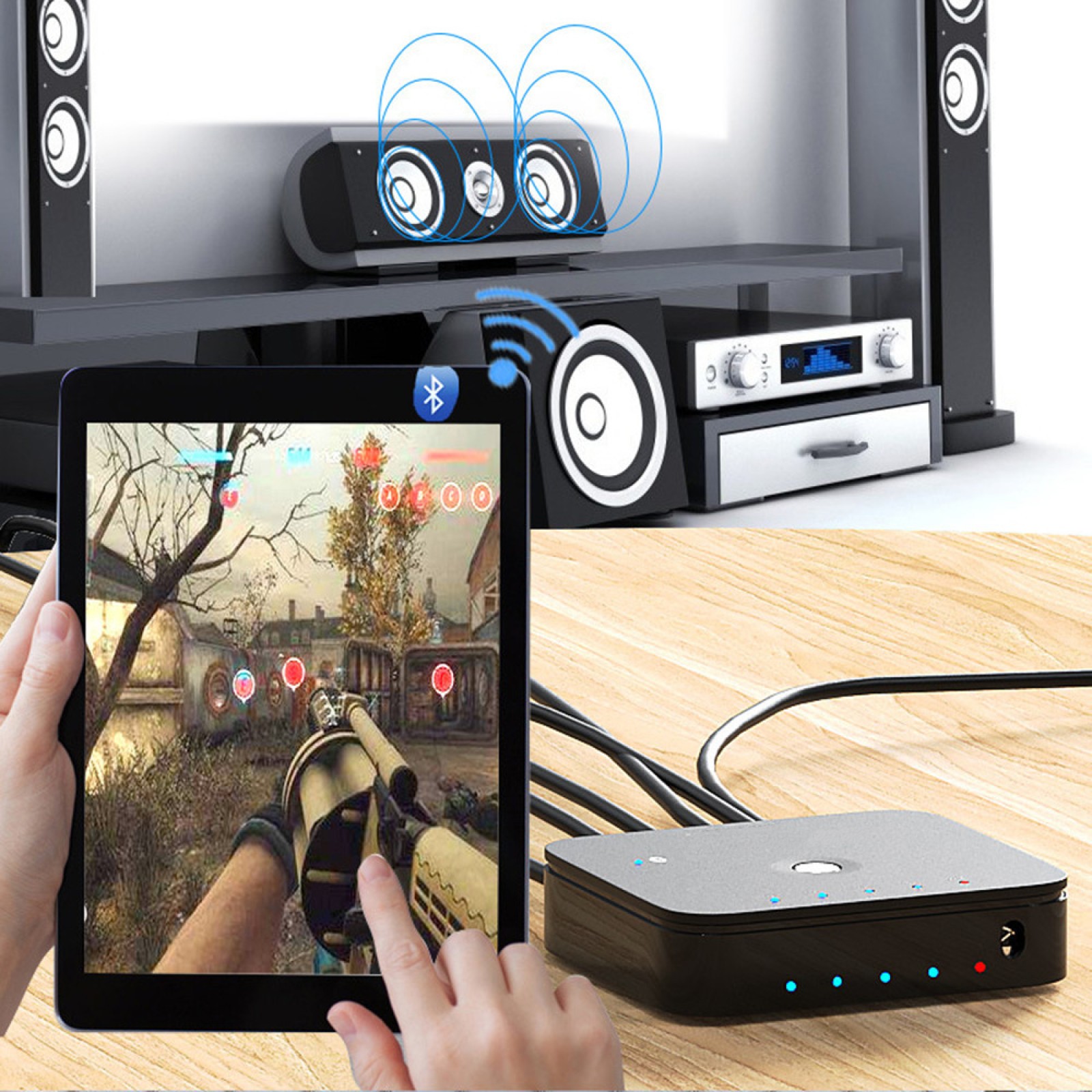 3-in-1 HIFI Audio Adapter Switch Remote Control Bluetooth Receiver Switch Box