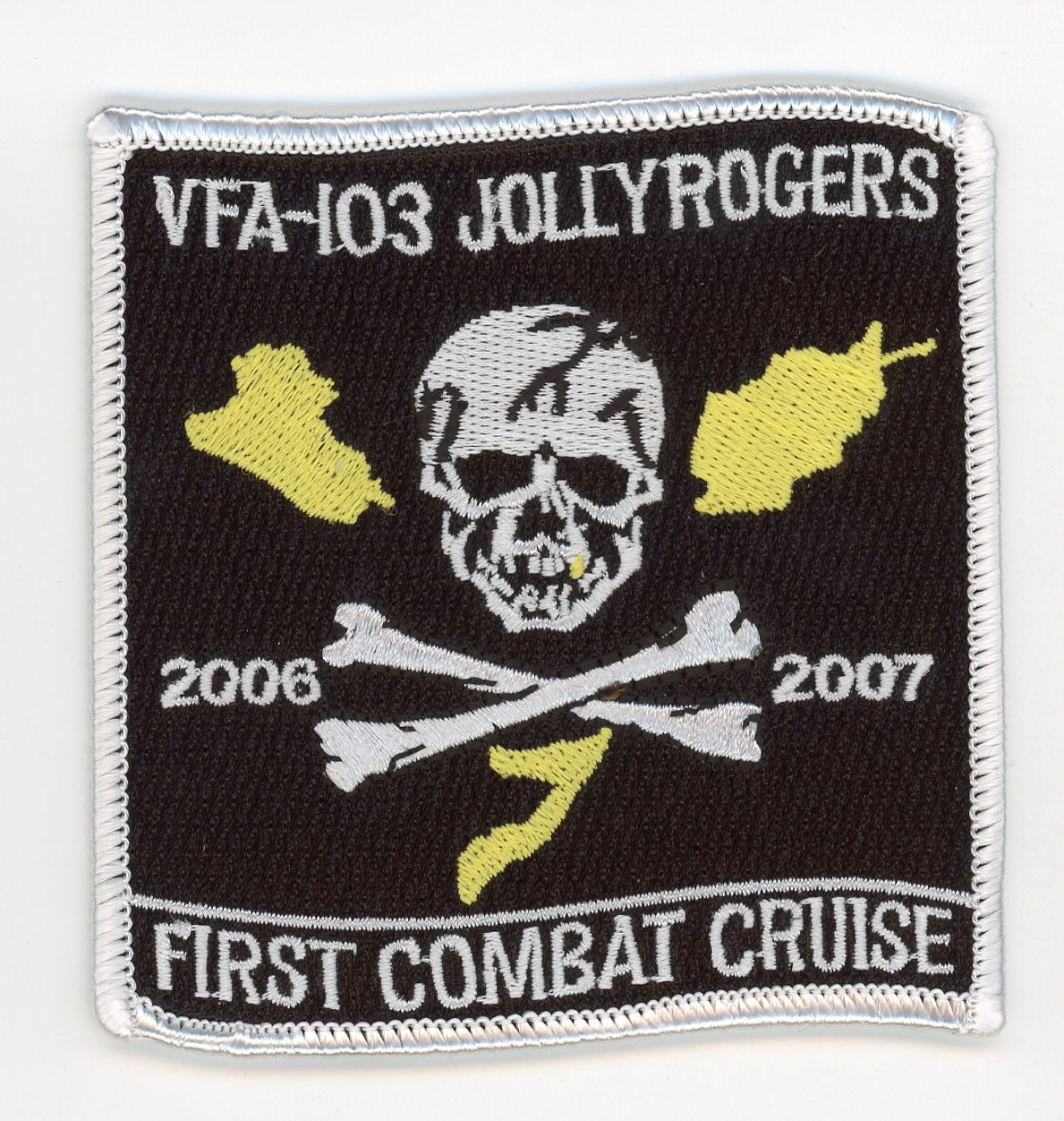 PATCH USN F-14 F/A-18 VFA-103 JOLLY ROGERS FIRST COMBAT CRUISE 2007 IRON ON
