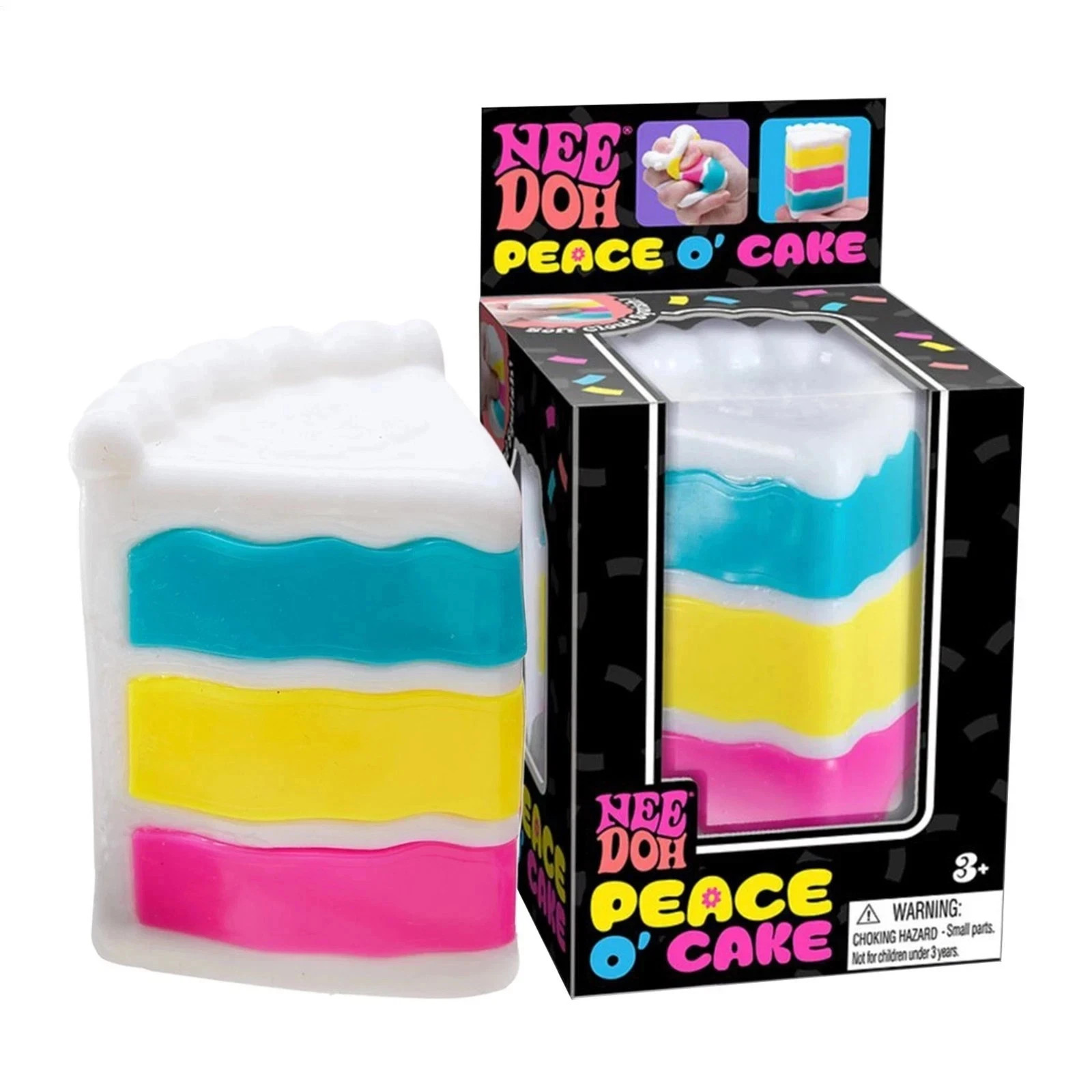 Needoh Peace O’ Cake Multi-Color Sensory Toy for Kids Nee Doh Cake