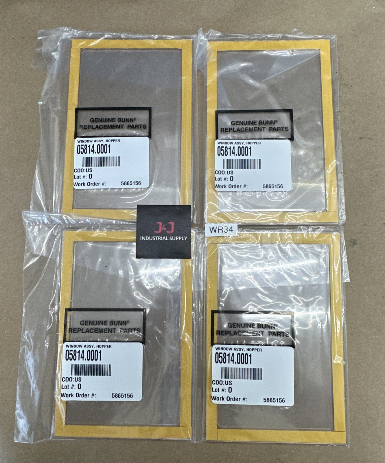 (4) BUNN 05814.0001 Hopper Window Genuine OEM 058140001 - NEW SURPLUS LOT 🇺🇸