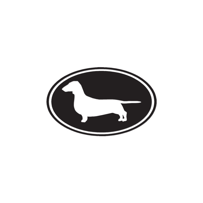 Dachshund Oval Dog - Vinyl Decal Sticker - Multiple Colors & Sizes - ebn3653