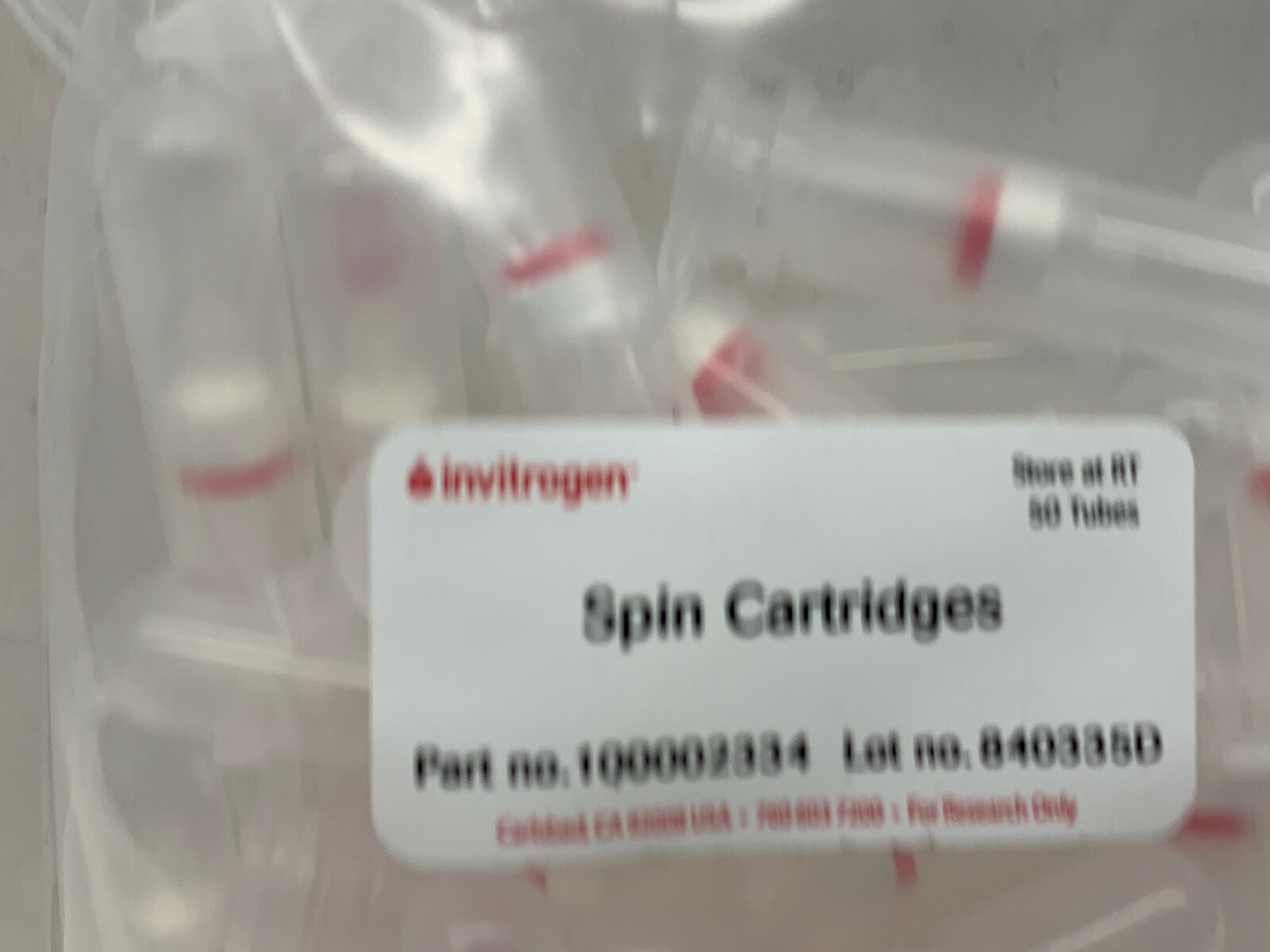 (39 Tubes) Invitrogen 100002334 Spin Cartridges