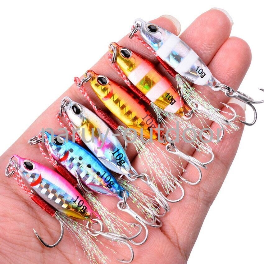 7PCS Metal Cast Jig Spoon 10-40G Casting Jigging Fish Sea Bass Fishing Lure