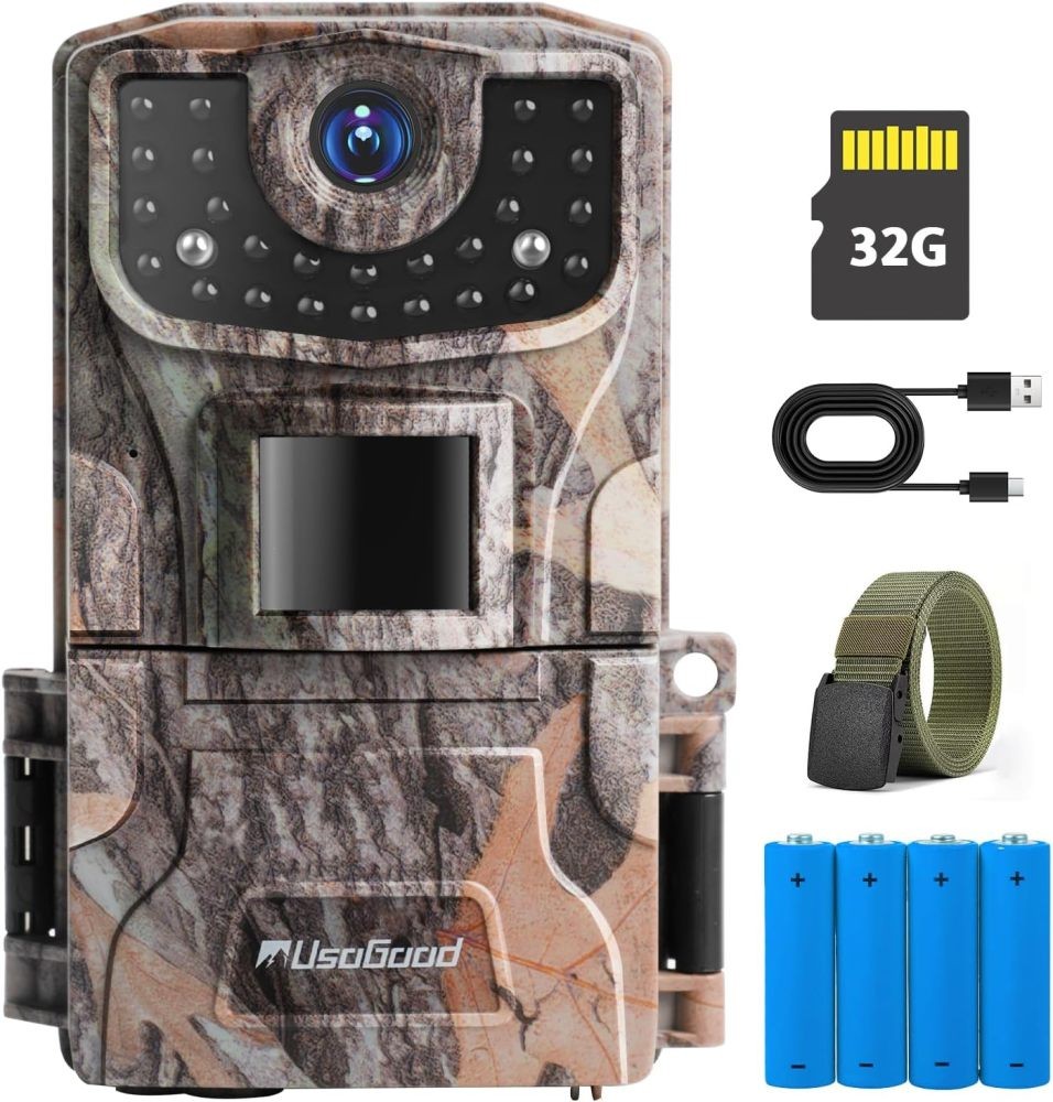 usogood Trail Camera for Wildlife Monitoring 36MP 2K Night Vision with 2” Screen