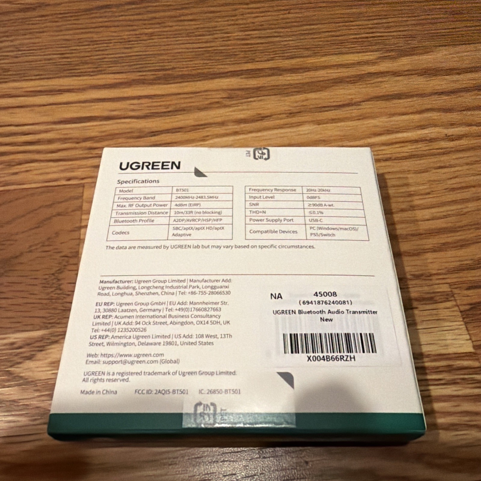 UGREEN BT501 USB-C Bluetooth Transmitter Audio Adapter PS5 PC