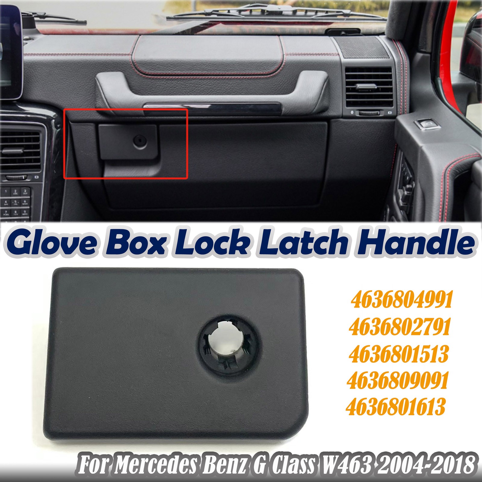 Glove Box Lock Latch Handle Cover For Benz G Class W463 2004-2018 2005 Black