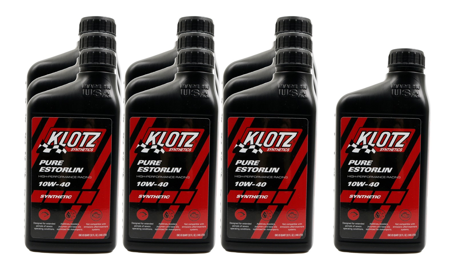 Klotz Motor Oil - Pure Estorlin - 10W40 - Synthetic - 1 qt - Set of 10