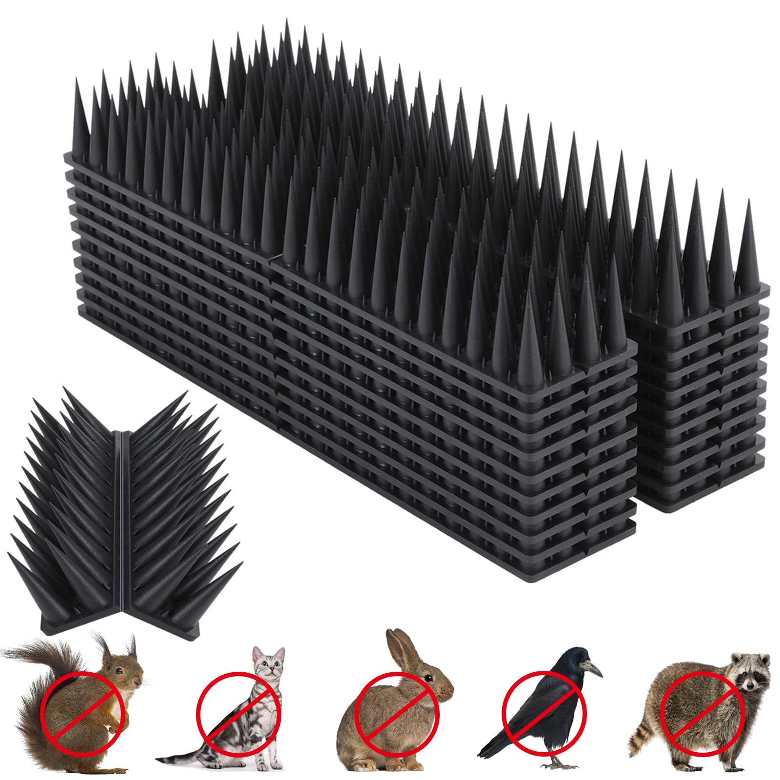 Bird Spikes, 20 Packs Bird Deterrent, Raccoon for Outdoor Repelling Reptiles,...