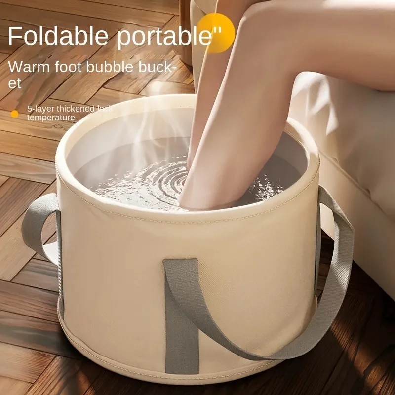 Foldable Foot Spa Bath Tub Portable Deep Basin Heat Preservation Bucket