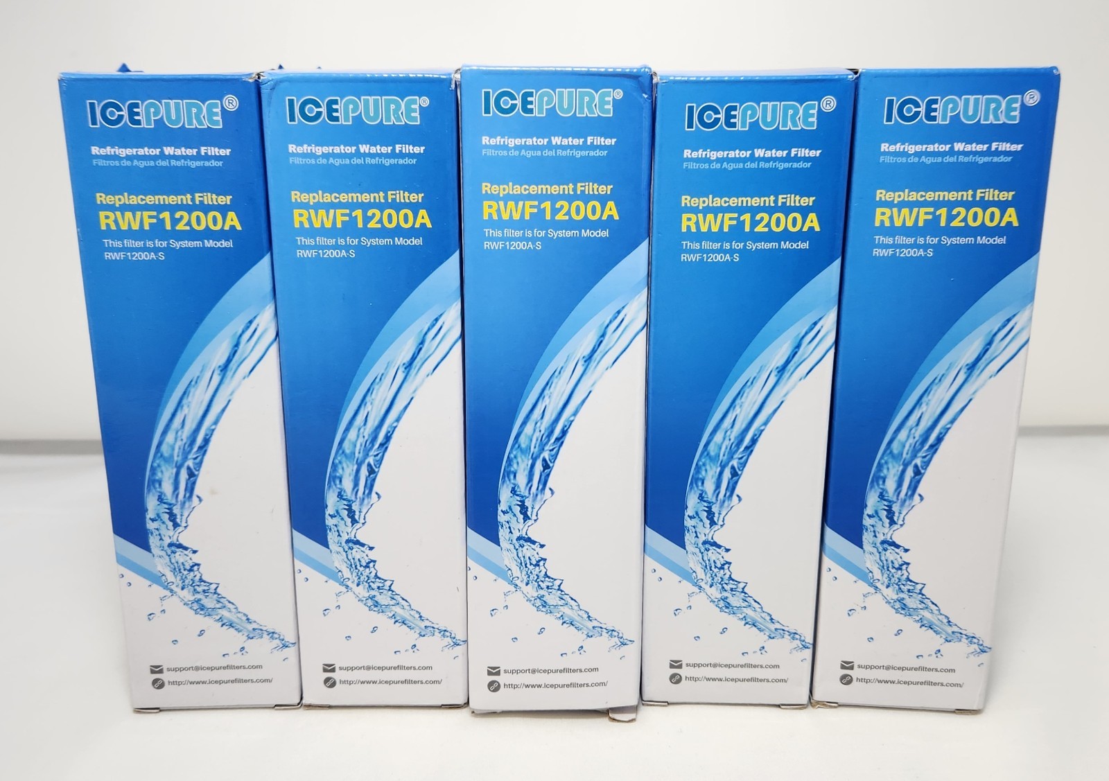 Ice Pure Refrigerator Water Filter RWF1200A (Set of 5) – New in Box