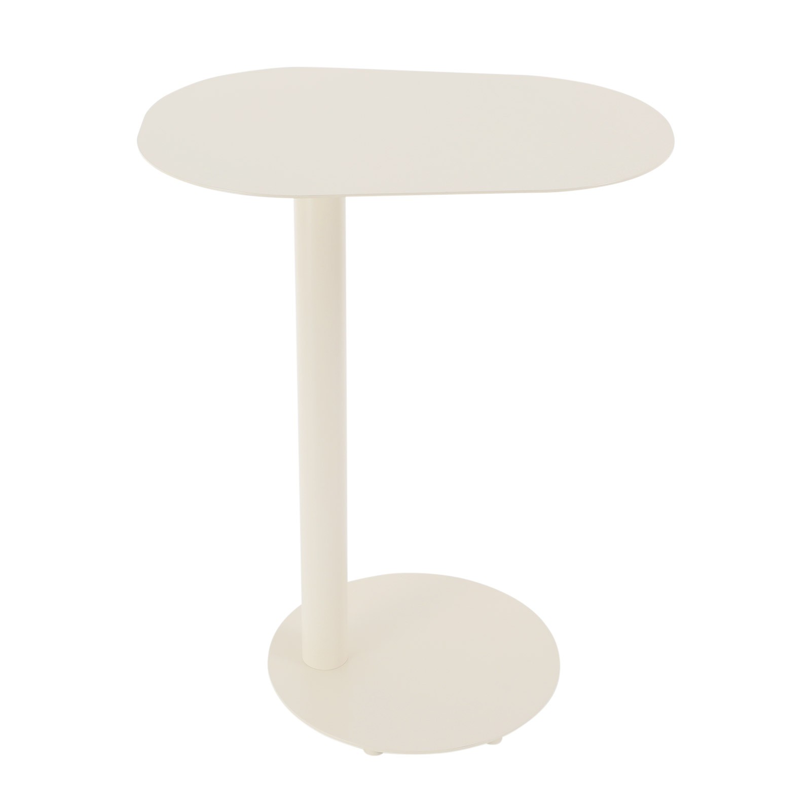 Cream White C-Shaped Side Table, Iron End Table, Couch Side Table 63x35x50CM