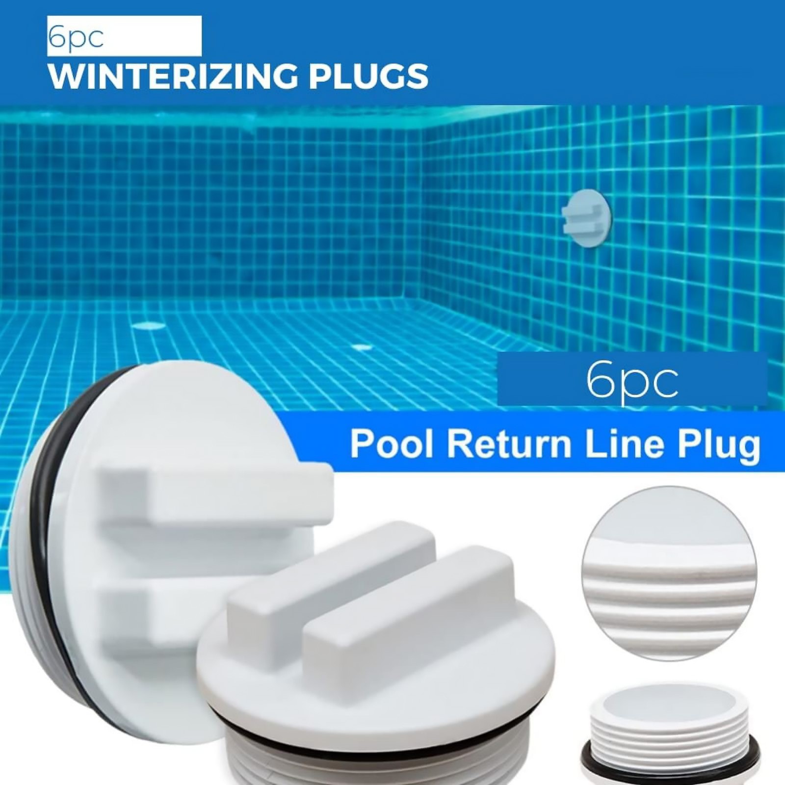 6* Pool Threaded Plugs Spa Return Line Winterizing Plug For Waterway SP1022C