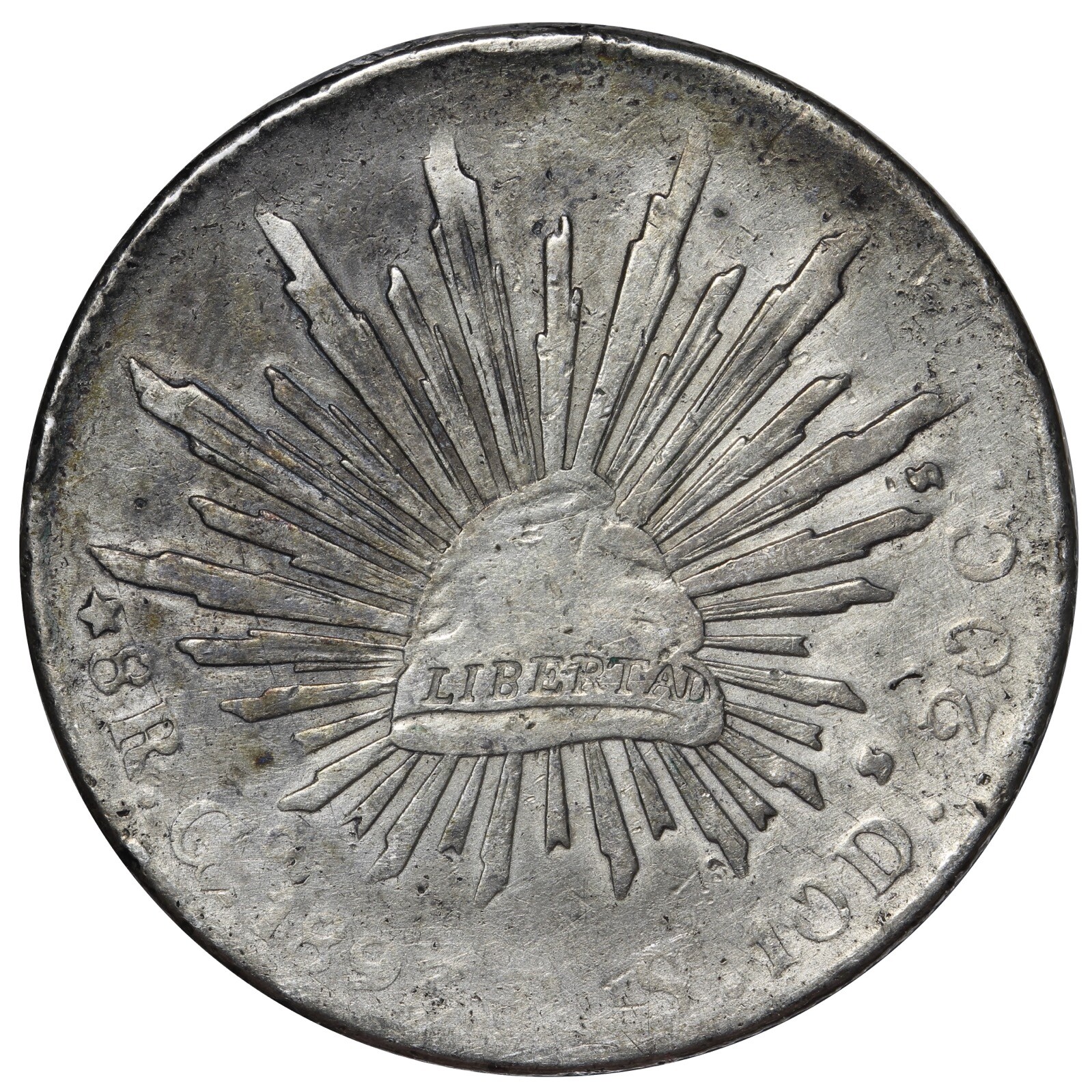 1893 Go RS Mexico 8 Reales Nice Piece E718 RHB