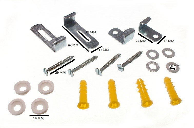 Mirror Clip Set Adjustable Set Of 4 & Fixings And Instructions 1