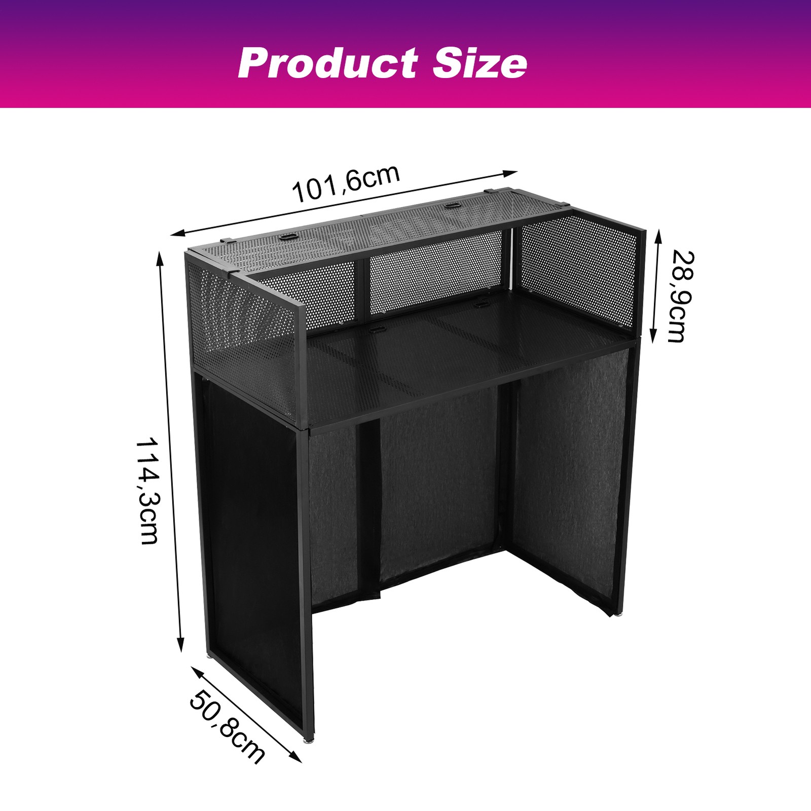 DJ Table Stand Foldable Booth Facade w/Travel Bag Scrim  +Built in Flat Table