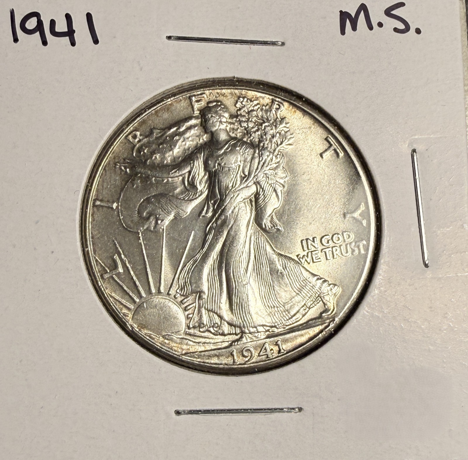 1941 Walking Liberty Half Dollar, MS  60+. (19124)