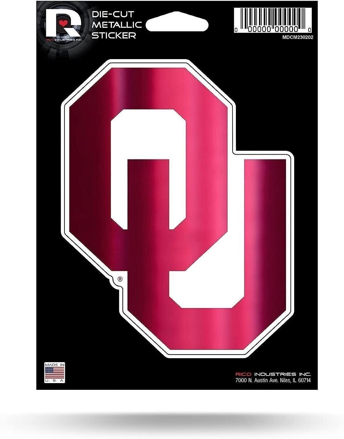 University of Oklahoma Sooners 5 Inch Sticker Decal Metallic Shimmer Design...