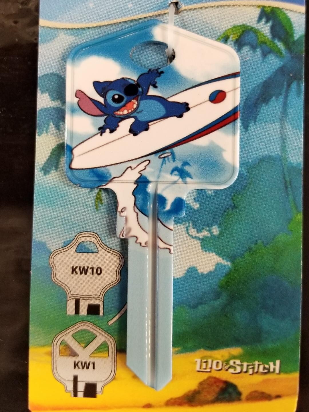 DISNEY STITCH SURFING KWIKSET KW1/KW10 KEYBLANK - READ DETAIL BELOW
