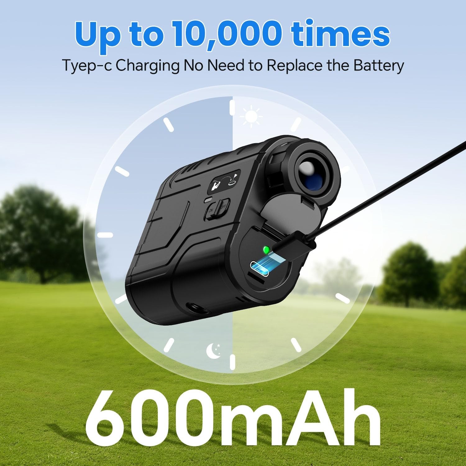 Golf Range Finder with Slope, Switch for Tournament, 1200 Yards Rechargeable ...