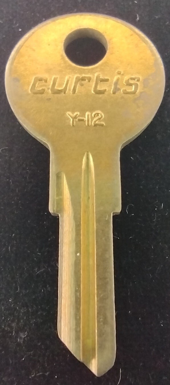 Blank Key Curtis Y-12 Appx 1-7/8" Uncut Made In The United States New Old Stock