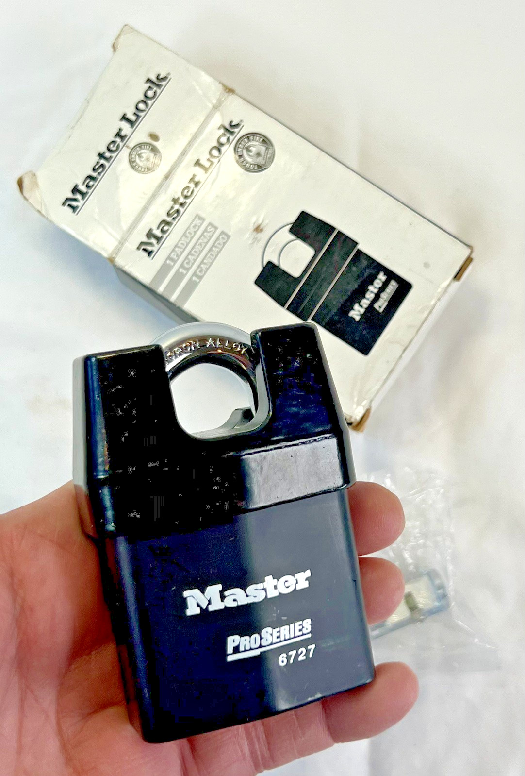 MASTER Padlock 6727WO Shrouded Heavy Duty Padlock 2-5/8" Wide Less Cylinder