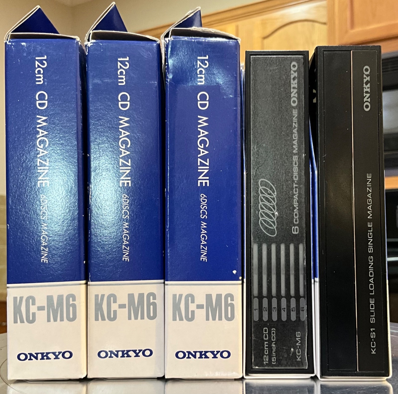 LOT of 5 - Genuine OEM ONKYO Disc Magazines-(4)KC-M6[3 NEW] ,(1)KC-S1 -MUST READ