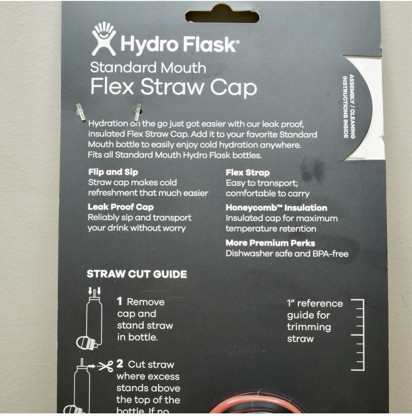 HYDRO FLASK Standard Mouth FLEX STRAW CAP w/ Two Replacement Straws