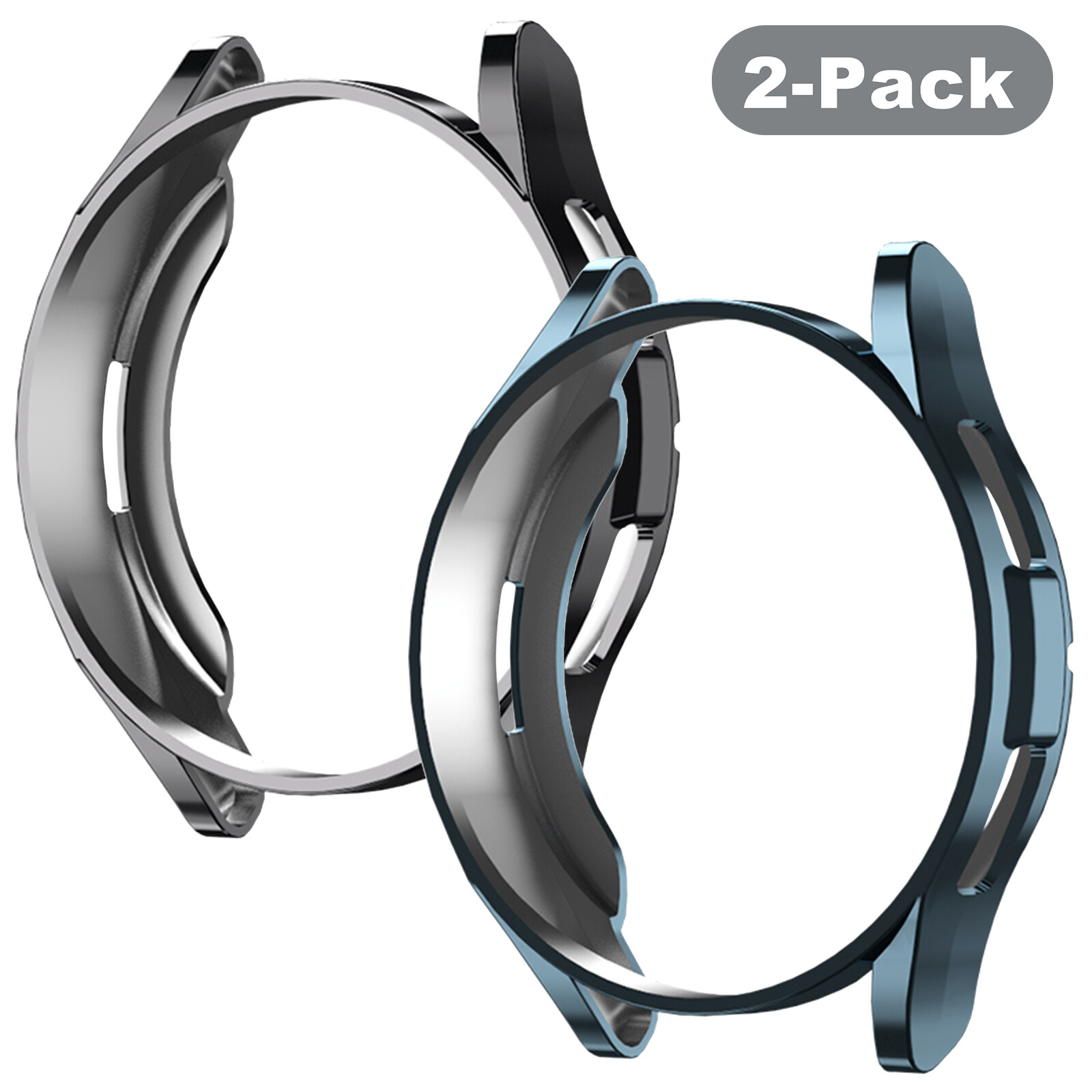 2-Pack 43/47mm Watch Frame Case TPU Bumper For Samsung Galaxy Watch 6 Classic