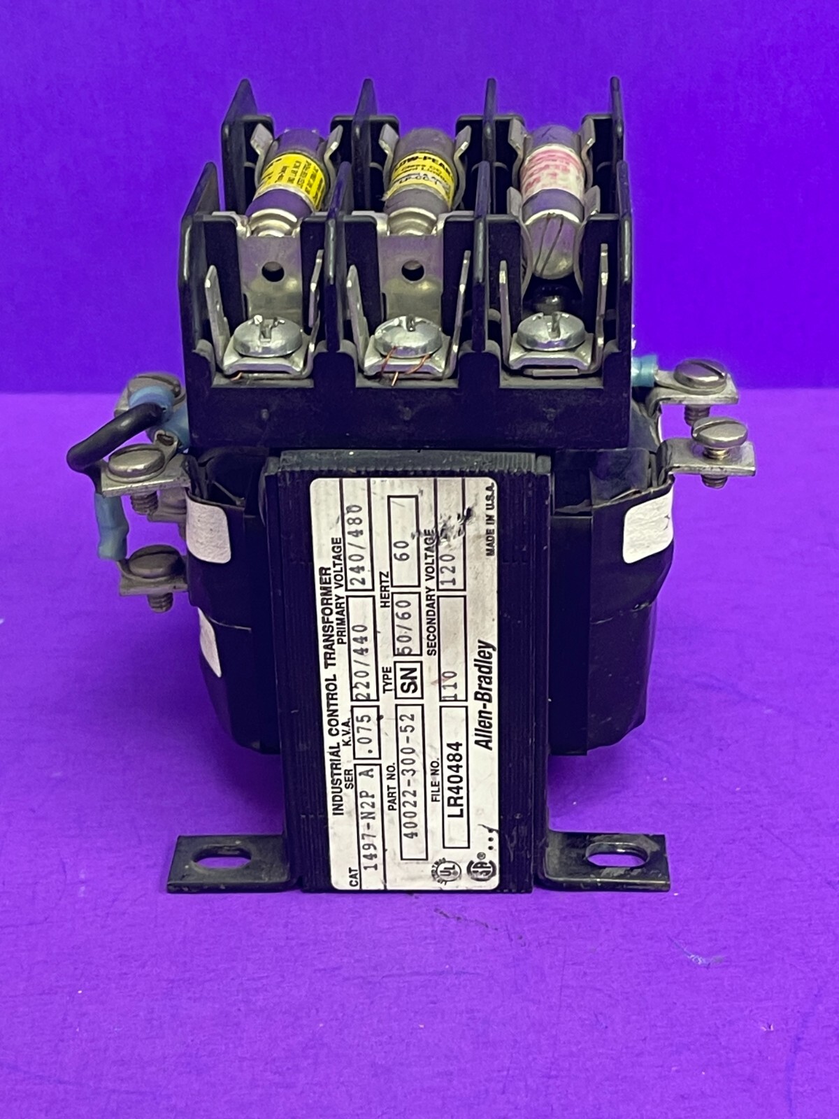 Allen Bradley 1497-N2P  Control Transformer 75VA  220-440, 240-480 / 110-120