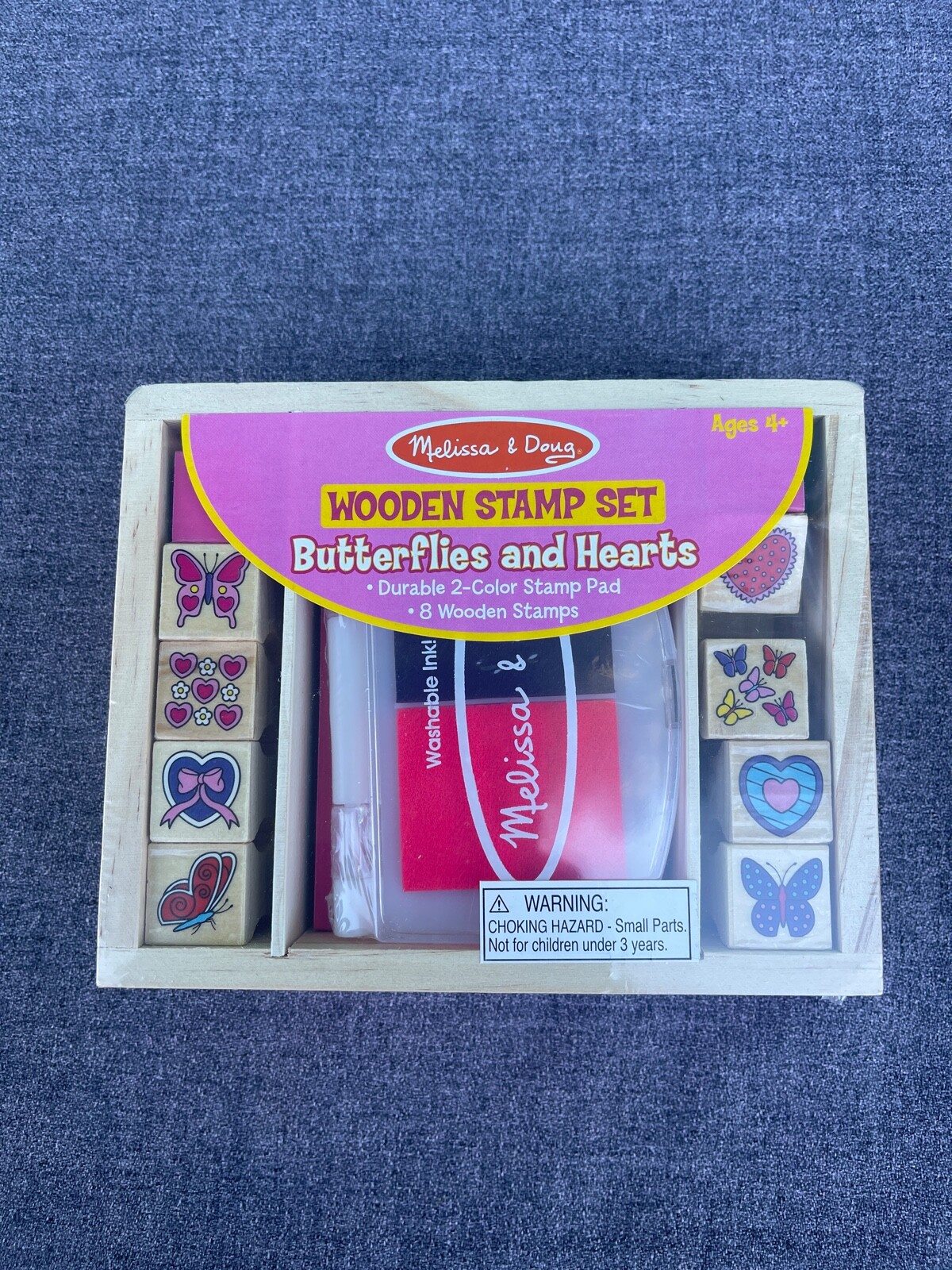Melissa & Doug Butterflies and Hearts Wooden Stamp