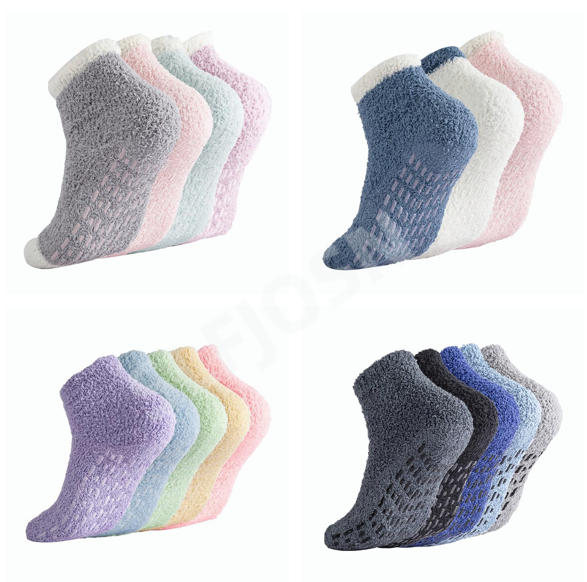 3/4/5/6 Women's Non Slip Socks Hospital Socks Grip Cozy Fuzzy Warm Thick Slipper