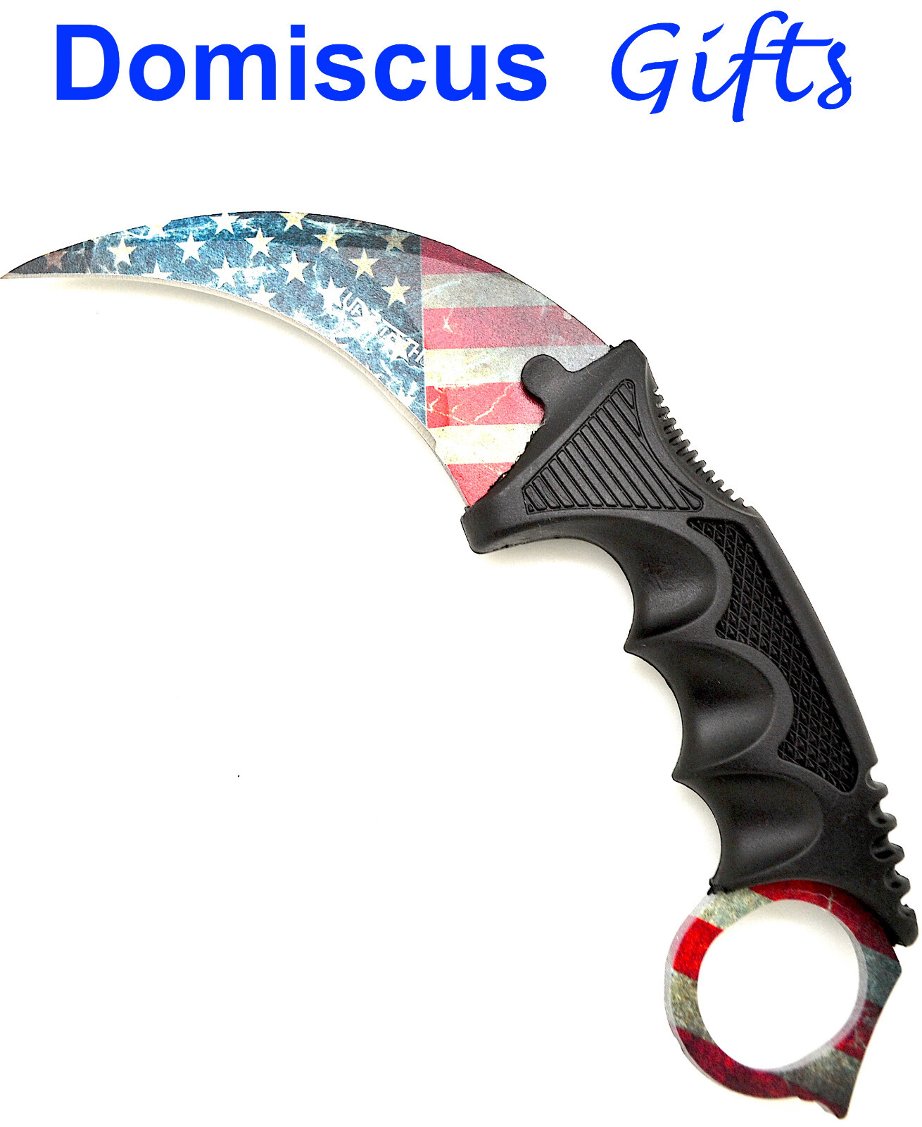 7 1/2" NEW! Wartech SURVIVOR Necklace HUNTING KNIFE Concealed AMERICAN FLAG