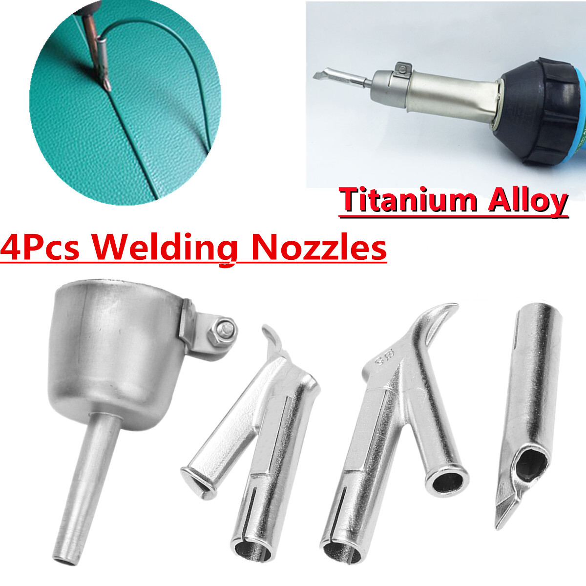 4Pcs Speed Welding Nozzles Tips for Vinyl PVC Plastic Hot Air Welder Heating Gun