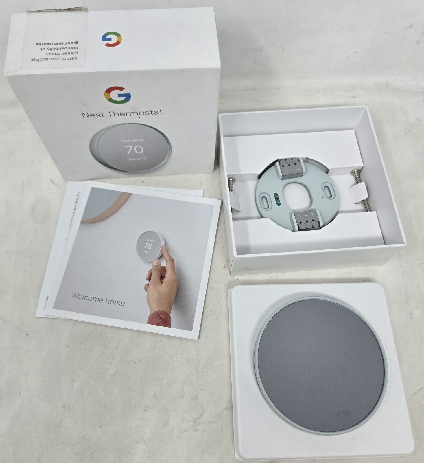 Google Nest Smart Programmable Wifi Thermostat Fog GA02083-US CIB Works Tested